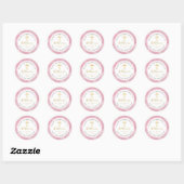 Winter Snowflakes Roze Gold First Heilige Communie Ronde Sticker (Vel)