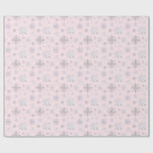 Winter Snowflakes Roze kerstpapier Cadeaupapier (Vlak)