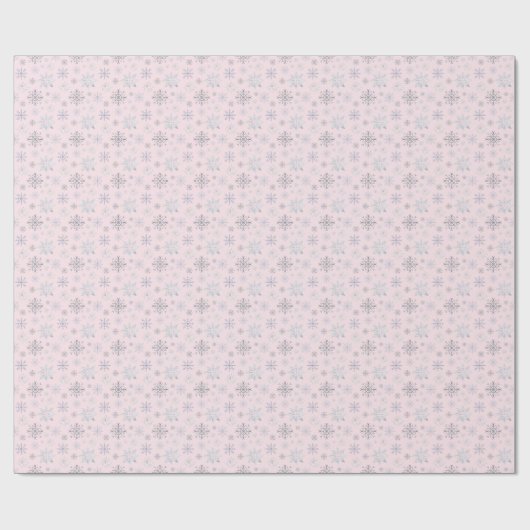 Winter Snowflakes Roze kerstpapier Cadeaupapier (Vlak)