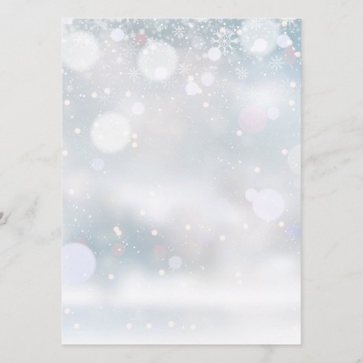 Winter Snowflakes Rustieke Bloem Bruiloft Menu (Achterkant)