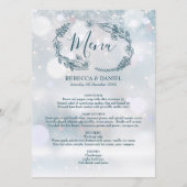 Winter Snowflakes Rustieke Bloem Bruiloft Menu (Voorkant)