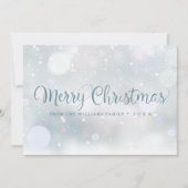 Winter Snowflakes Script Vrolijk Kerstfeest Feestdagenkaart (Voorkant)