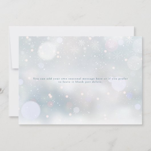 Winter Snowflakes Script Vrolijk Kerstfeest Feestdagenkaart (Achterkant)