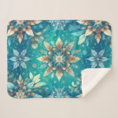 Winter Snowflakes Sherpa Deken (Voorkant (horizontaal))