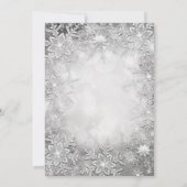 Winter Snowflakes Silver & White Party-uitnodiging Kaart (Achterkant)