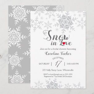 Winter Snowflakes Sneeuw in Love Vrijgezellenfeest Kaart