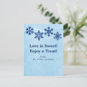 Winter Snowflakes Snoep Buffet dessert Table Kaart (Staand voorkant)