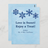 Winter Snowflakes Snoep Buffet dessert Table Kaart (Voorkant / Achterkant)