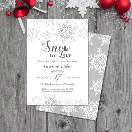 Winter Snowflakes Snow in Love Bridal Shower Kaart