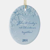 Winter Snowflakes Snow Personalized Name Ornament (Rechts)