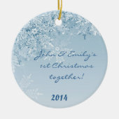 Winter Snowflakes Snow Personalized Name Ornament (Voorkant)