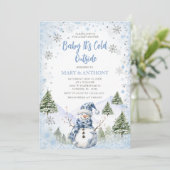 Winter Snowflakes Snowfall Baby shower Kaart (Staand voorkant)