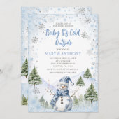 Winter Snowflakes Snowfall Baby shower Kaart (Voorkant / Achterkant)