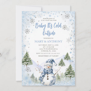 Winter Snowflakes Snowfall Baby shower Kaart