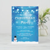 Winter Snowflakes String Lights kerstparty Kaart (Staand voorkant)