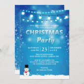 Winter Snowflakes String Lights kerstparty Kaart (Voorkant / Achterkant)