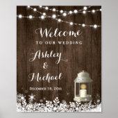 Winter Snowflakes String Lights Weduwteken Poster (Voorkant)