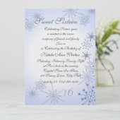 Winter Snowflakes Sweet Sixteen Kaart (Staand voorkant)