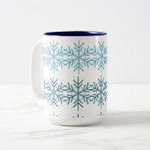 Winter Snowflakes Tweekleurige Koffiemok (Voorkant links)