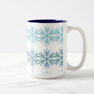 Winter Snowflakes Tweekleurige Koffiemok