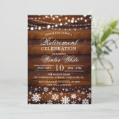 Winter Snowflakes Uitnodiging tot pensioen (Staand voorkant)