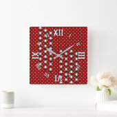 Winter Snowflakes Vierkante Klok (Huis)