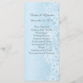 Winter Snowflakes Weddenprogramma Programmakaart (Achterkant)