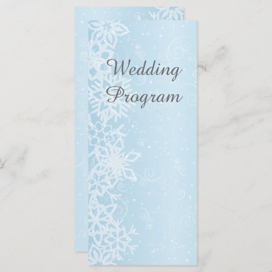 Winter Snowflakes Weddenprogramma Programmakaart (Voorkant / Achterkant)