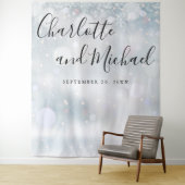 Winter Snowflakes Weddenschap Foto Booth Backdrop Wandkleed (In situ)