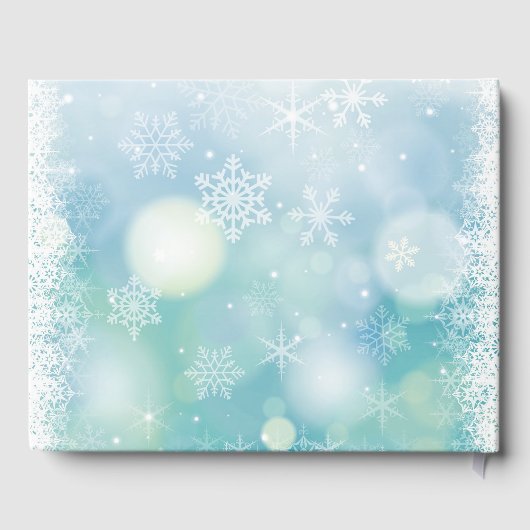 Winter Snowflakes Weddenschap Gastenboek (Achterkant)
