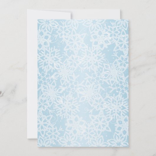 Winter Snowflakes Weddenschap Kaart (Achterkant)