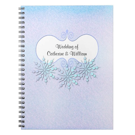 Winter Snowflakes Weddenschap Notitieboek (Voorkant)
