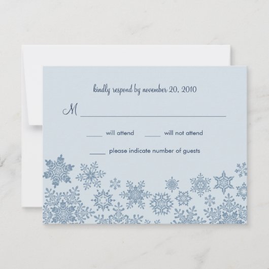 Winter Snowflakes Weddenschap RSVP-kaart RSVP Kaartje (Voorkant)