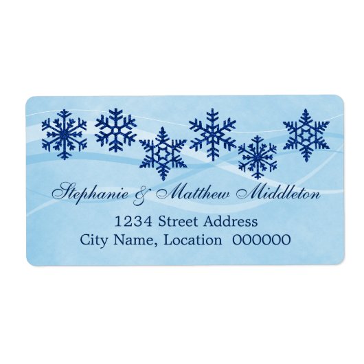 Winter Snowflakes Weddenschappen Verzendlabels Etiket (Voorkant)