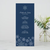 Winter Snowflakes Weddenschapskaart Menu (Staand voorkant)