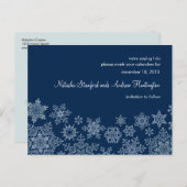 Winter Snowflakes Wedding Save the Date Briefkaart (Voorkant / Achterkant)