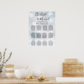 Winter Snowflakes Wedding Seding Chart Poster (Keuken)