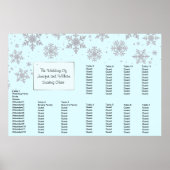 Winter Snowflakes Wedding Seding Chart Poster (Voorkant)