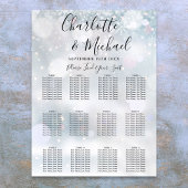 Winter Snowflakes Wedding Seding Chart Poster