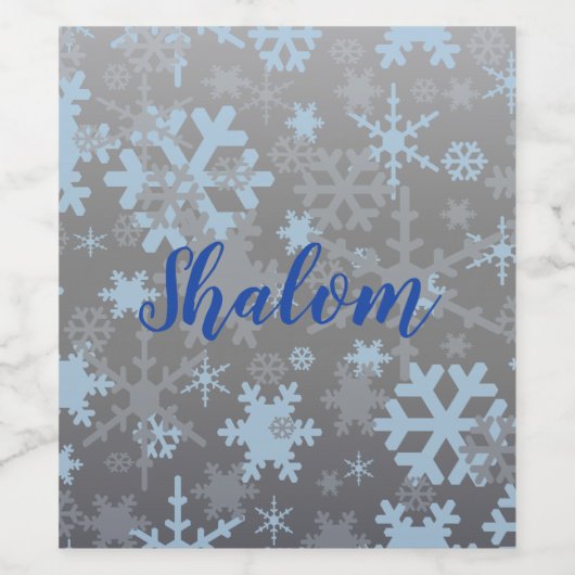 Winter Snowflakes Wijn Etiket (Enkel label)