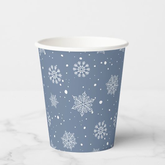 Winter Snowflakes zijn koude buiten Boy Baby showe Papieren Bekers (Voorkant)