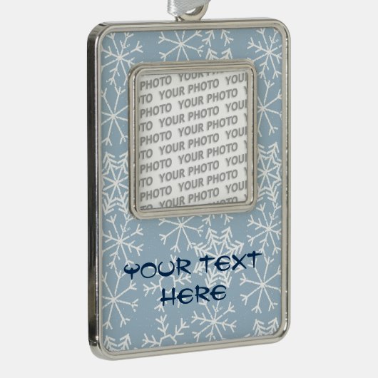 Winter SNOWFLAKT naadloos patroon + uw ideeën Verzilverd Omlijst Ornament (Rechts)