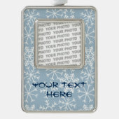 Winter SNOWFLAKT naadloos patroon + uw ideeën Verzilverd Omlijst Ornament (Voorkant)