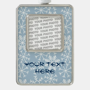 Winter SNOWFLAKT naadloos patroon + uw ideeën Verzilverd Omlijst Ornament