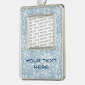 Winter SNOWFLAKT naadloos patroon + uw ideeën Verzilverd Omlijst Ornament (Links)