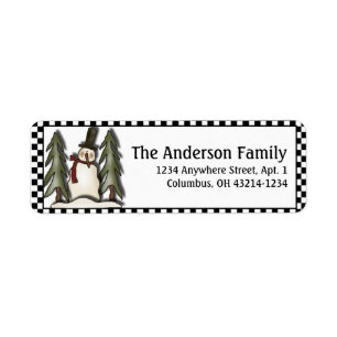 Winter Snowman 2 Return Address Labels