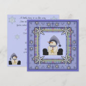 Winter Snowman Baby Boy Baby shower Uitnodiging (Voorkant / Achterkant)