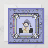 Winter Snowman Baby Boy Baby shower Uitnodiging (Voorkant)