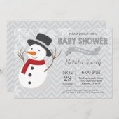 Winter Snowman Baby shower Kaart (Voorkant / Achterkant)