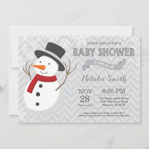 Winter Snowman Baby shower Kaart